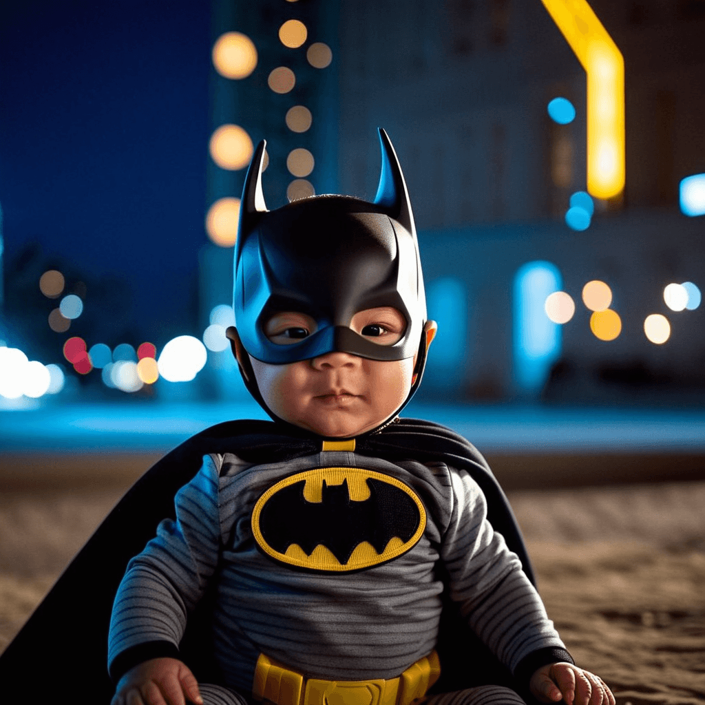 AI-generated baby in superman outfit